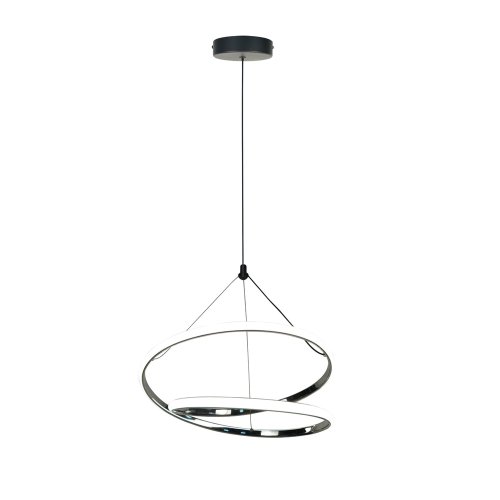 LOCO lampa wisząca czarny+chromowy 30W LED 3000, 4000, 6000K osłonka biała