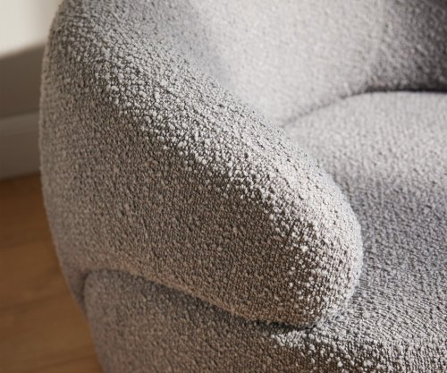 Lounge chair Nova 88x88 cm bouclé stříbrná šedá