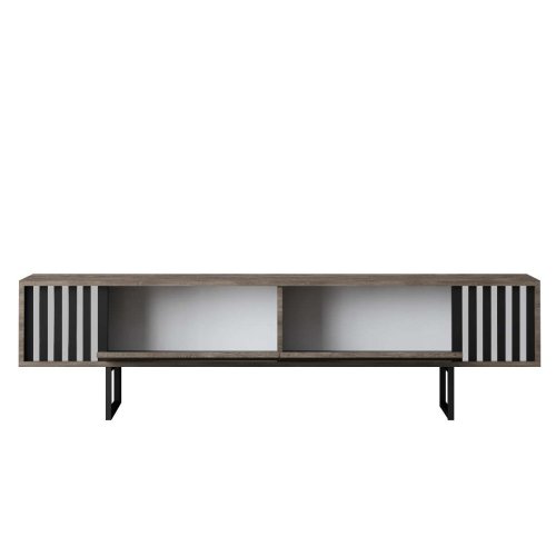TV stolek Chrome Line - Walnut, Black