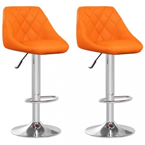 Barová židle 2 ks umělá kůže / chrom Dekorhome - BAREVNÁ VARIANTA: Oranžová