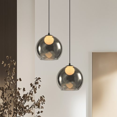 Stropná lampa Brin čierna 1x15W G9 dymová s bielym tienidlom