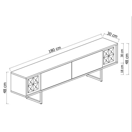 TV stolek Chrome Line - Walnut, Black