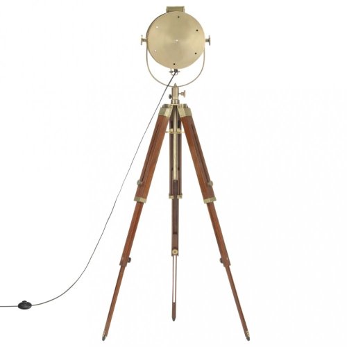Stojací lampa kov / dřevo Dekorhome