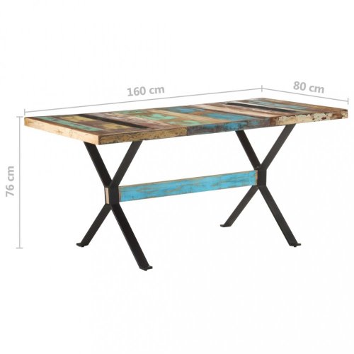 Jídelní stůl dřevo / ocel Dekorhome - ROZMĚR: 160x80x76 cm