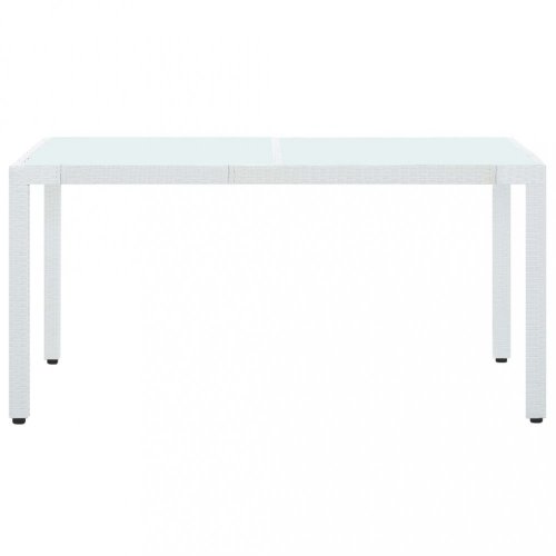 Záhradný stôl biely polyratan Dekorhome - ROZMER: 190x90x75 cm