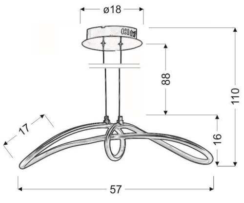 Stříbrná závěsná lampa nastavitelná LED 38W 4000K Slash