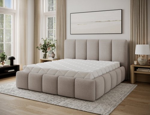 Posteľ Edvige + Drevený rám + plynový piest + kontajner 160x200