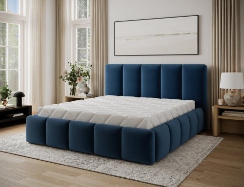 Posteľ Edvige + Drevený rám + plynový piest + kontajner 180x200