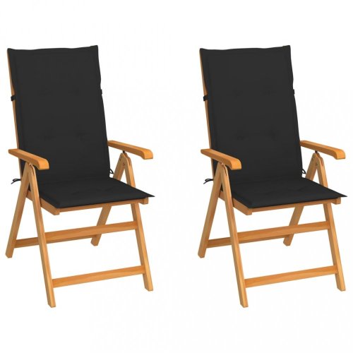 Zahradní židle 2 ks teak / látka Dekorhome