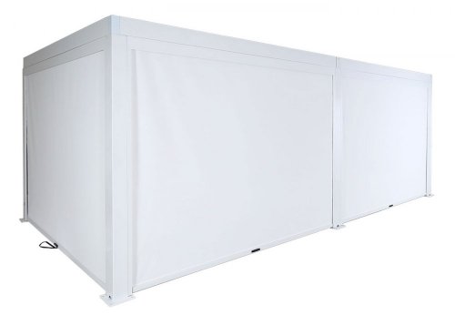 Bioklimatická pergola HWC-L46 3x6 s 6 bočními stěnami - BAREVNÁ VARIANTA: Bílá