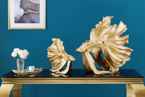 Dekorační socha rybka TEJE 35 cm Dekorhome - BAREVNÁ VARIANTA: Zlatá
