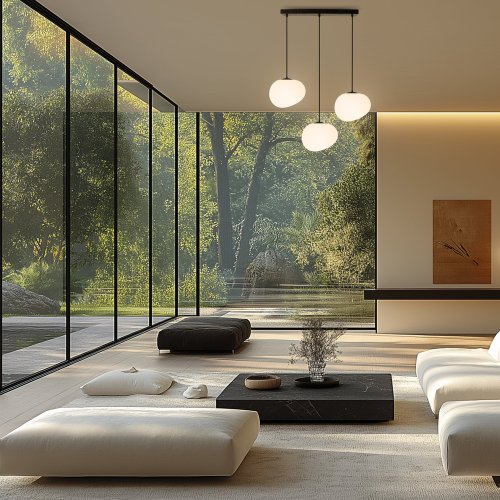 Závesná lampa STONES v japonskom štýle - predĺžená základňa s 20 cm tienidlami v tvare kameňa - minimalistická stolová lampa 3x E27