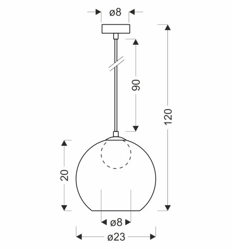 Stropná lampa Brin čierna 1x15W G9 dymová s bielym tienidlom