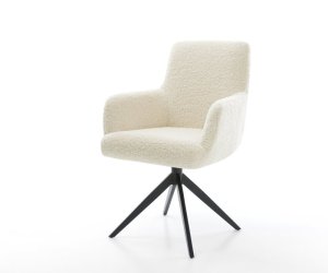 Jídelní židle Heira-Flex s područkami plyšový manšestr béžová