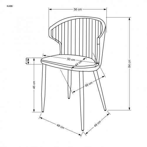 Jedálenská stolička K496 - BAREVNÁ VARIANTA: Horčicová