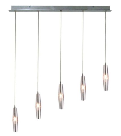 Závesná lampa zo skla, chróm, 5xG4, Galaxy