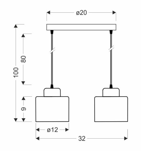 Závesná lampa WAMA 2xE27