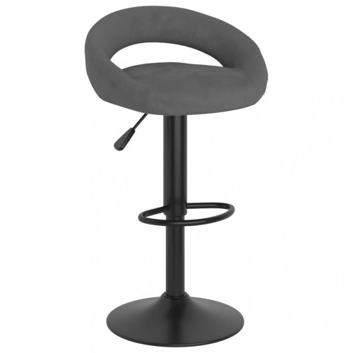 Barová židle samet / kov Dekorhome - BAREVNÁ VARIANTA: Tmavě šedá