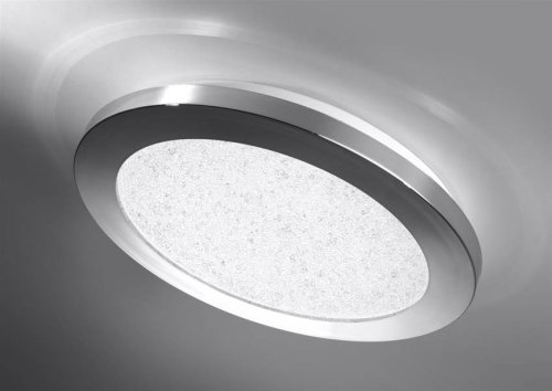 Stropní koupelnové svítidlo PIXEL minimalistické - stříbrný chrom 22,5 cm - kulaté LED stropní svítidlo se stmíváním 3000K 12W IP441