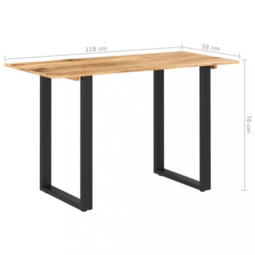 Jídelní stůl masivní dřevo / ocel Dekorhome - ROZMĚR: 118x58x76 cm