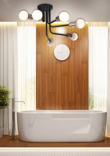 Stropné svietidlo luster oceľové čierne a zlaté Spill