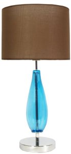 Stolní lampa Marrone v hnědé a modré barvě
