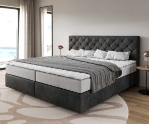Boxspring postel Dream-Great mikrovlákno antracitová vintage