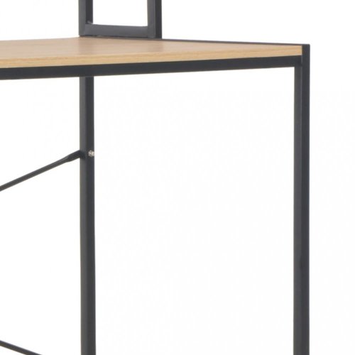Písací stôl 120x60 cm s policou Dekorhome - BAREVNÁ VARIANTA: Čierna / dub