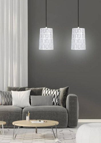 Závěsná lampa 2xE27 48cm bílá VISTA