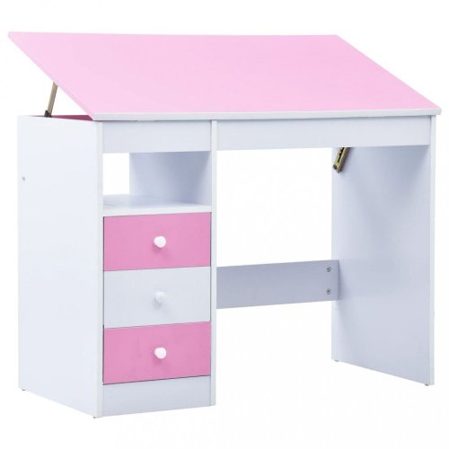 Dětský psací stůl náklopný Dekorhome - BAREVNÁ VARIANTA: Růžová
