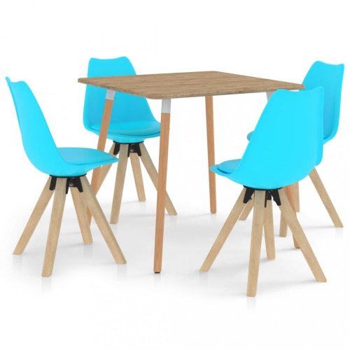 Jídelní set 4+1 buk / umělá kůže / plast Dekorhome