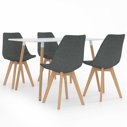 Jídelní set 4+1 buk / látka / plast Dekorhome