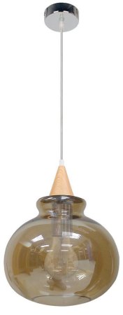 Závesná sklenená lampa, dymové tienidlo, 60W, E27, Enriks 2