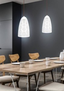 Závesná stropná lampa 1X60W E27 prelamovaná biela BENE