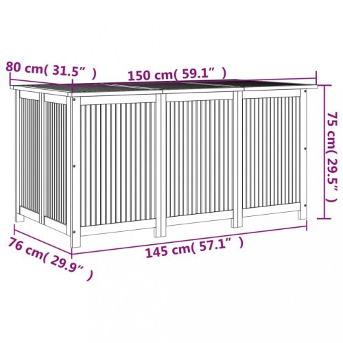 Zahradní úložný box 150 x 80 x 75 cm masivní akáciové dřevo