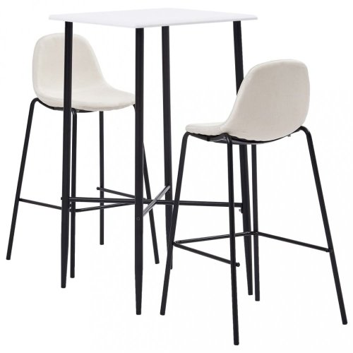 Barový set 3ks textil / bílá Dekorhome
