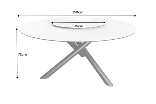 Otočný jedálenský stôl TARSE Dekorhome