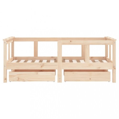 Dětská postel se zásuvkami 70 x 140 cm masivní borové dřevo
