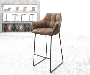 Barová židle Yulo-Flex vintage hnědá podnož tenká kovová
