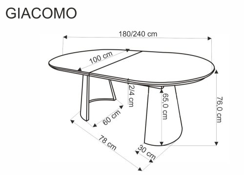 Rozkladací jedálenský stôl GIACOMO