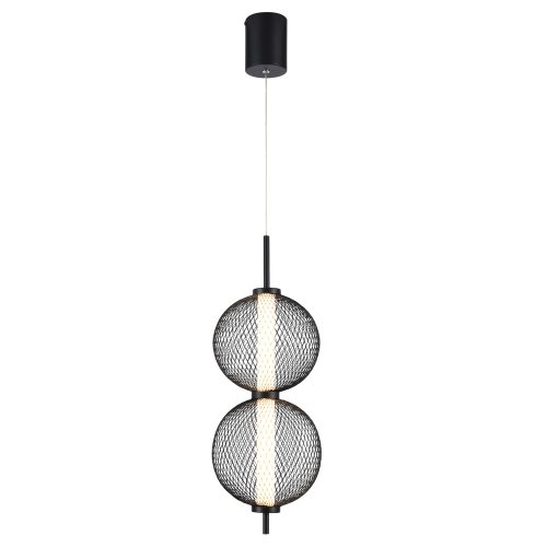 Závesná lampa PUMA s drôteným tienidlom a guľovými tienidlami 14 x 38 cm – dizajnové LED osvetlenie obývačky 3000K