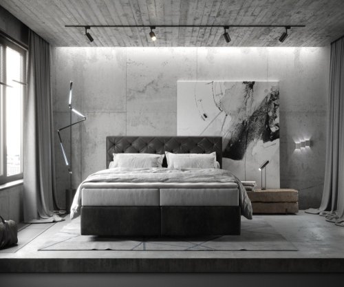Boxspring postel Dream-Great 160x200 cm mikrovlákno antracitová