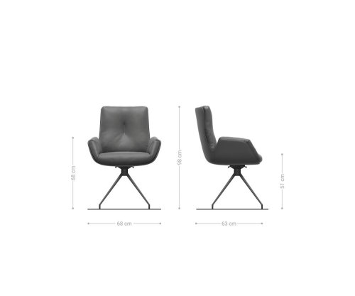 Otočná jedálenská stolička Clea-Flex zmiešané materiály čierna krížová
