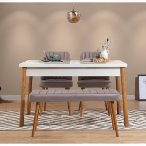 Set stola a stoličiek (4 kusy) Costa Atlantice White-Grey