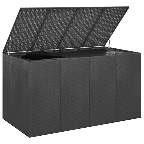 Zahradní úložný box PE ratan 194 x 100 x 103 cm černý