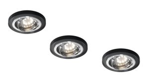 Sada tří černých svítidel SS-15 bez žárovky