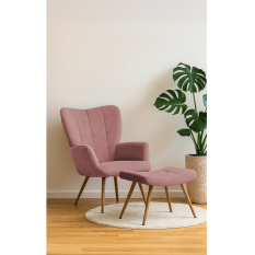 Křeslo s podnožkou HABEN