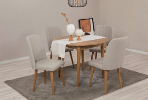 Jedálenský set s rozkladacím stolom a stoličkami (5 kusov) Vina 1005 - Atlantic Pine, Cream