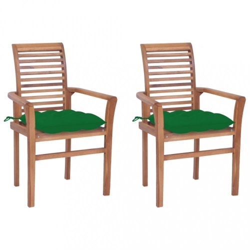 Zahradní jídelní židle s poduškou 2 ks teak Dekorhome - BAREVNÁ VARIANTA: Modrá