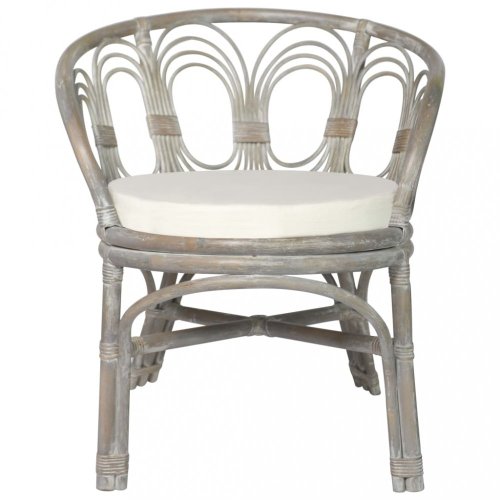 Jedálenská stolička prírodný ratan / plátno Dekorhome - BAREVNÁ VARIANTA: Sivá